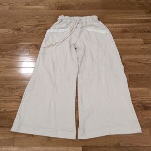 Free People FP Beach Cream Wide-Leg Pants Small